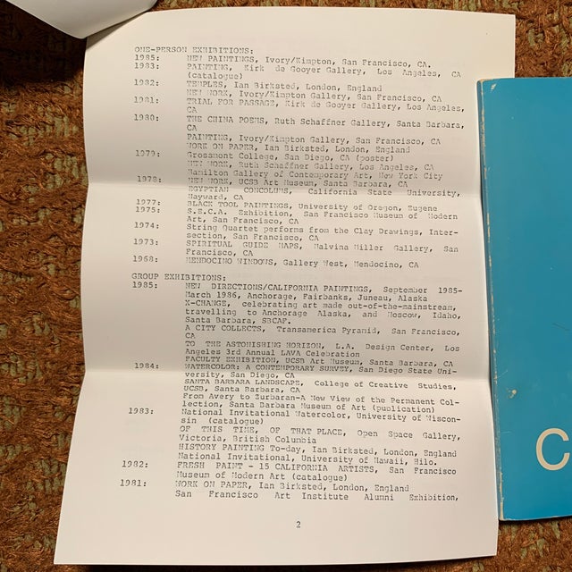 Sky Blue 1980’s Modern Abstract Extra Large Triptych Painting by Cheryl Bowers/Ciel Bergman- “The Camels Smile” Signed and Dated For Sale - Image 8 of 13