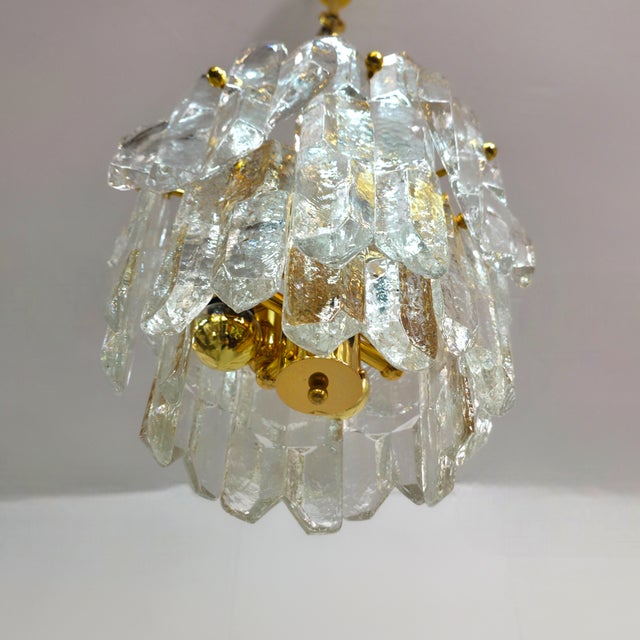 Small Palazzo Series Chandelier in Brass and Glass by J.T. Kalmar for Kalmar Franken KG, 1970s For Sale - Image 10 of 13