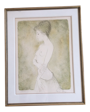 Lithograph, Naked Lady with Skirt, Bernard Chang, 1970s