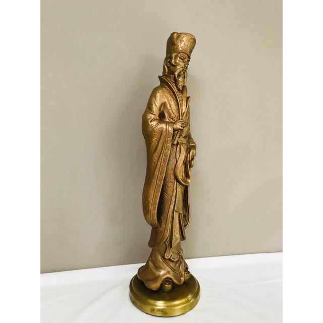 Hollywood Regency Gilded Chinoiserie Statue Wise Man For Sale In Phoenix - Image 6 of 9