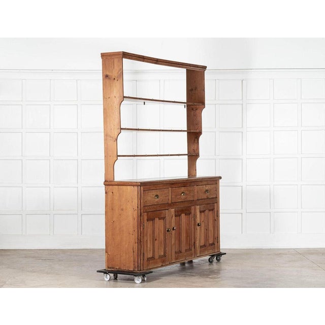 Large 19th Century English Pine Waterfall Dresser For Sale - Image 3 of 18