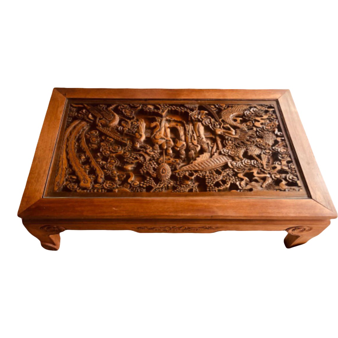 Vintage Chinese Carved Wood Coffee Table Chairish