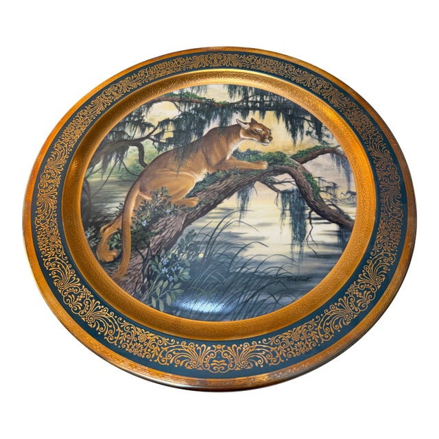 Pickard Limited Edition Collector Plate "American Panther" by James Lockhart, #1525/2000. For Sale