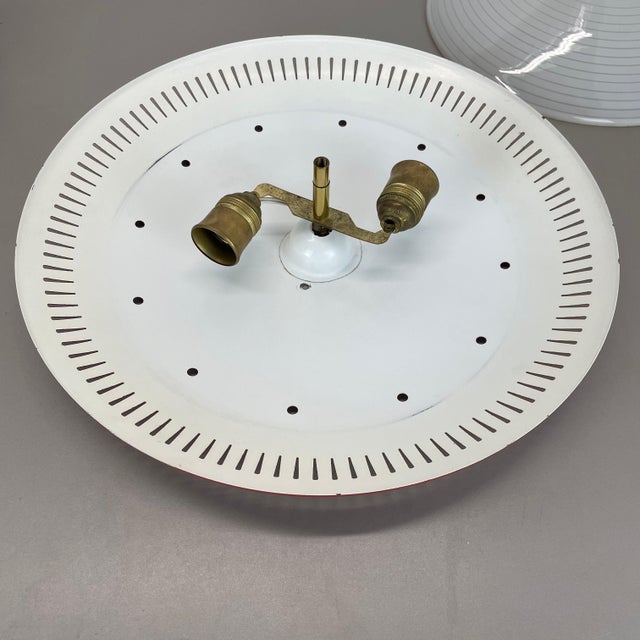 Modern Metal and Glass Flushmount Light in the style of Gio Ponti, Italy, 1950s For Sale - Image 17 of 18