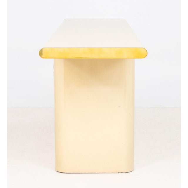 Asian Modern Style Beige & Gold-Tone Sideboard For Sale - Image 9 of 10