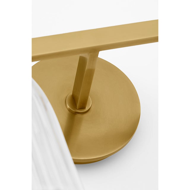 Traditional AERIN for Visual Comfort Signature Asalea Double Sconce in Hand-Rubbed Antique Brass with Clear Glass For Sale - Image 3 of 7