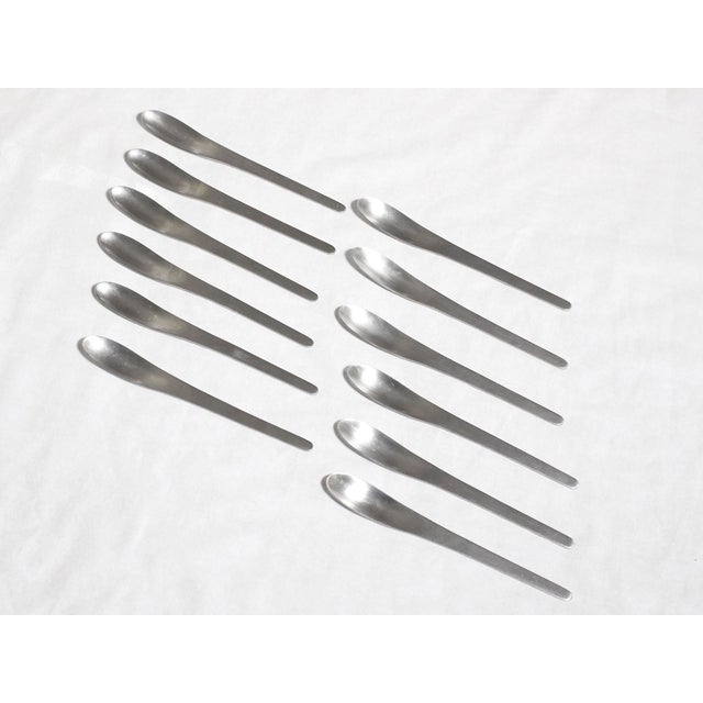 1960's Arne Jacobsen by Michelsen Space Age Modernist Stainless Steel Flatware - Set of 65 For Sale - Image 9 of 11