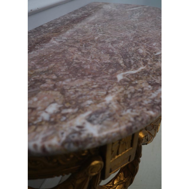 Pair of French Louis XV Style Marble Top Wall Console Tables For Sale - Image 10 of 14