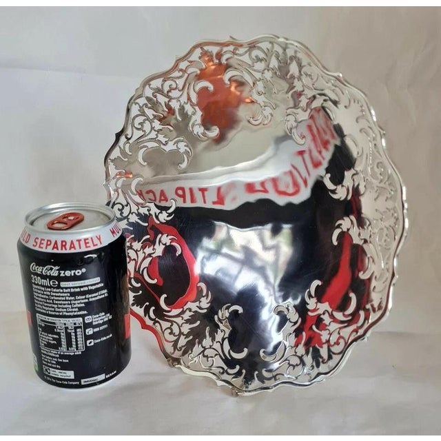 Sterling Silver Cake Stand by Herbert M. Slater, Sheffield 1968 For Sale - Image 9 of 12