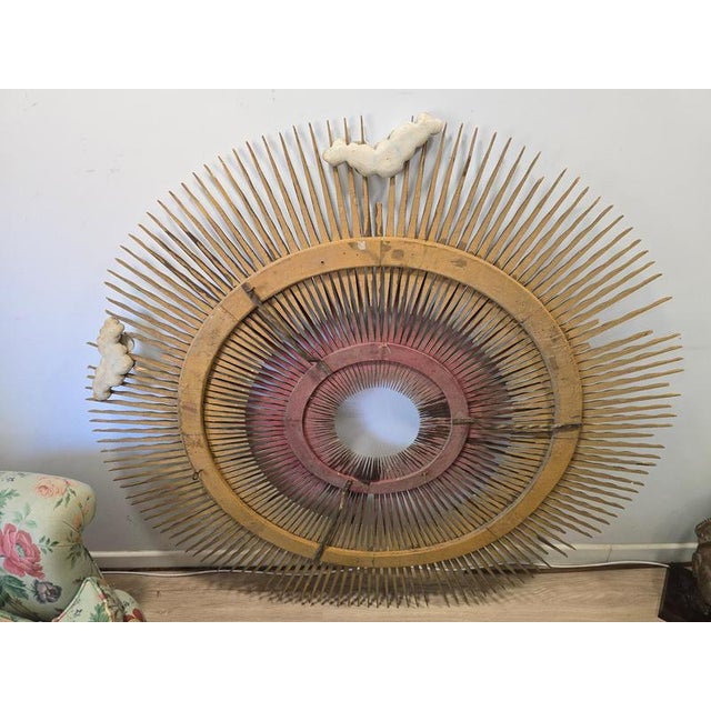 18th Century Gilt Carved Wooden Sunburst For Sale - Image 10 of 18