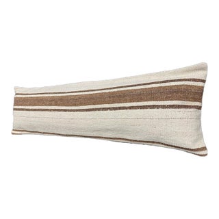 Turkish Hemp Pillow Cushion Natural Beige Brown Cushion Cover 14x45 For Sale