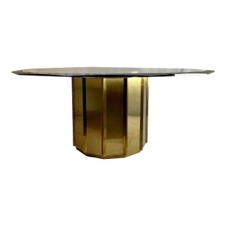 Mastercraft Brass Drum Base Dining Table Base Only For Sale