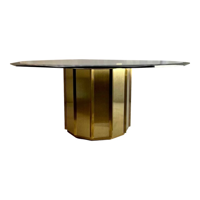 Mastercraft Brass Drum Base Dining Table Base Only For Sale