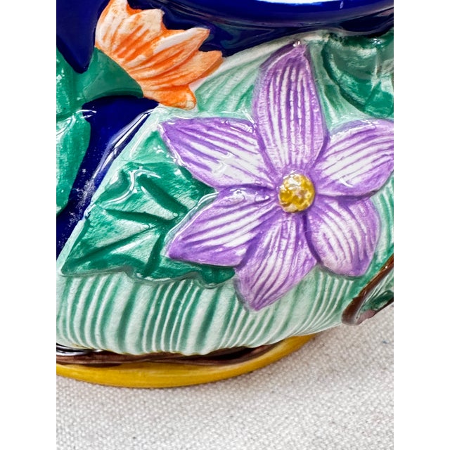 Vintage Fitz and Floyd hand painted cachepot decorated in a floral pattern. This is a pre-owned item so please see all...