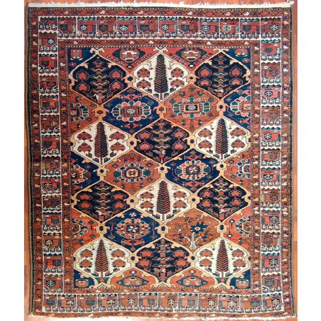 Antique Handmade Persian Bakhtiyar Rug. 5'x 6'3" For Sale - Image 13 of 13