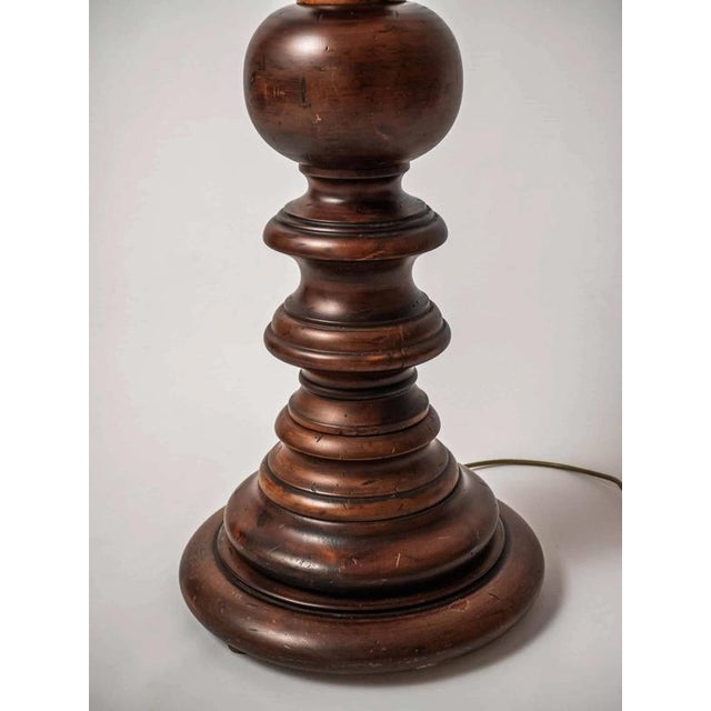 Wooden Floor Lamp with Bladder Shade For Sale - Image 4 of 7