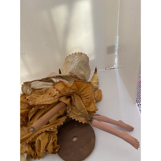 Gold Christmas Angel Italy Cartapesta Paper Mache Angel Gold Figural For Sale - Image 8 of 13