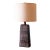 1960s Gordon and Jane Martz M242 Lamp for Marshall Studios Matte Black Tan Incised 33.75" For Sale