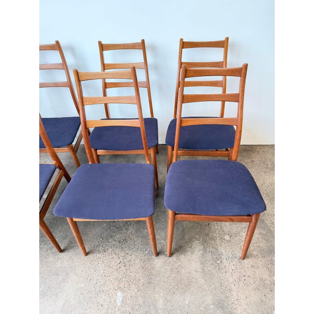 Norwegian Teak Ladderback Dining Chairs - Set of 6 For Sale - Image 4 of 10