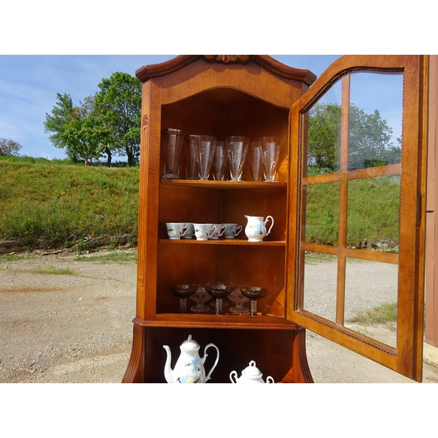 Glass Corner Display Cabinet, 1980s For Sale - Image 9 of 18
