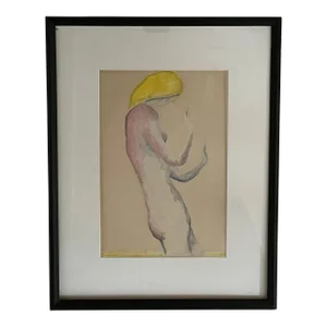 Konrad Cramer (German / American 1888 - 1963) Blonde Nude Watercolor Painting on Paper