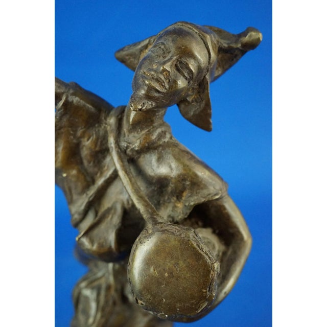 19th Century African Bronze Sculpture of Musicians, Benin, Set of 2 For Sale - Image 12 of 18