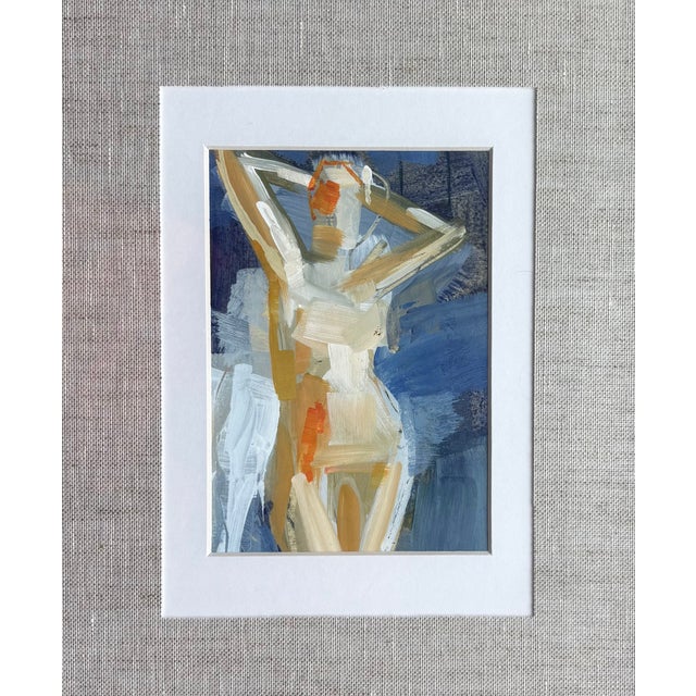 New bright and colorful Weather Repro print of her original painting of a nude female figure in an abstract expressionist...