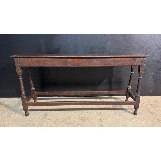 A lovely long Georgian Oak Joint Stool made for 2 ! Having lift up top for storage, pegged joints, turned legs and a warm...