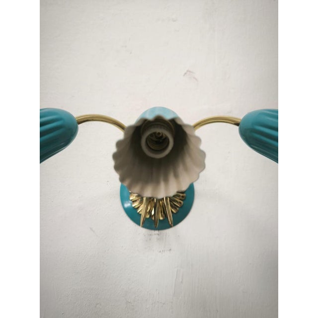 Blue Sputnik Wall Light from Tre Luci, 1940s For Sale - Image 8 of 11
