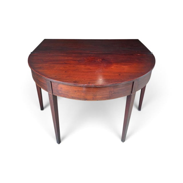 English George III Hepplewhite Inlaid Mahogany Fold-Over Tea and Games Table, Circa 1790–1810 For Sale - Image 14 of 15