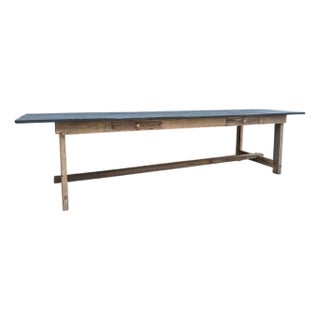 132" - French Farmhouse Table With Drawers on Both Sides For Sale