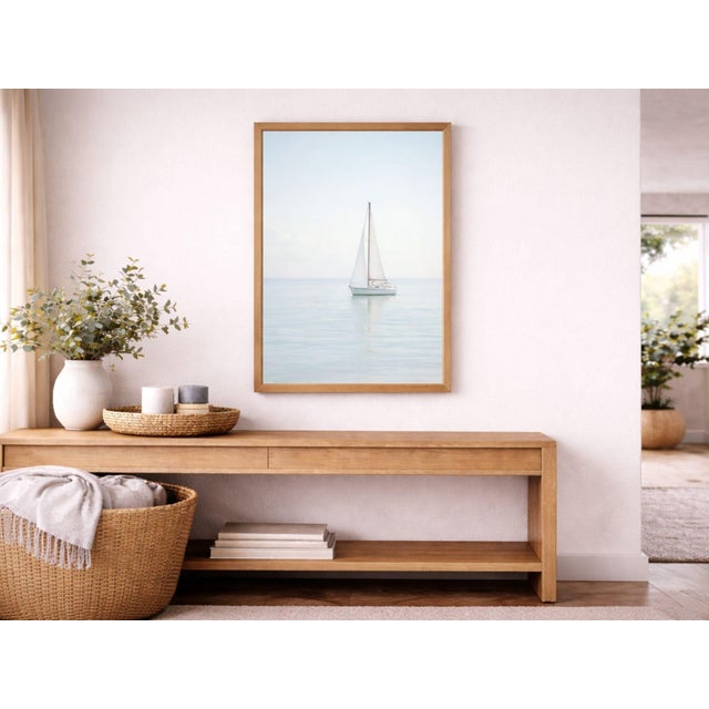 Minimalist Sailboat Seascape, Coastal Fine Art Print, 24″ × 36″ For Sale In Buffalo - Image 6 of 7