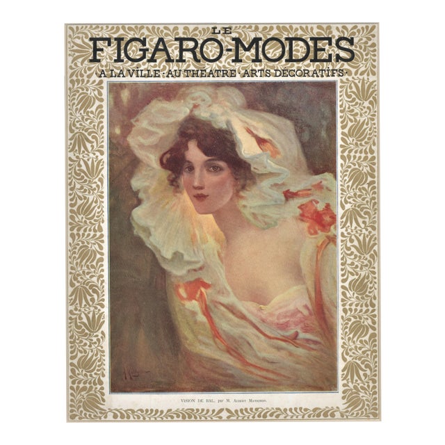 Matted Art Nouveau 1904 Fashion Print For Sale