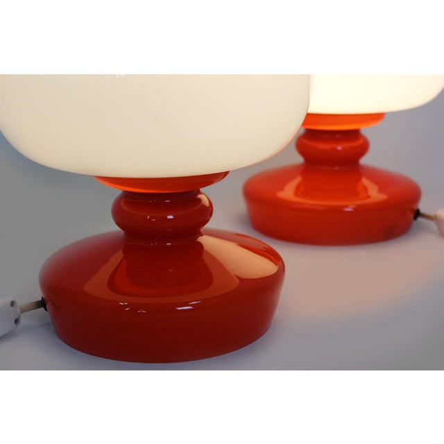 1970s Glass Table Lamps attributed to Stepan Tabery for Osvetlovaci Sklo, 1970s, Set of 2 For Sale - Image 5 of 14