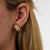 Vintage Diamond 18k Yellow Gold and Platinum Hoop Ear Clips, Pair For Sale - Image 4 of 5