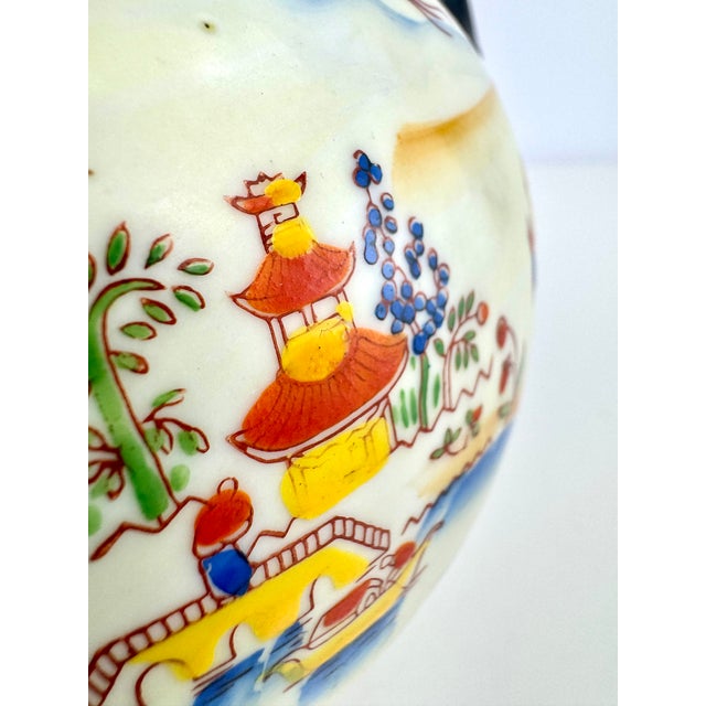 Japanese Vintage Goldcastle Chikusa Hand-Painted Japanese Porcelain Landscape Vase For Sale - Image 3 of 12