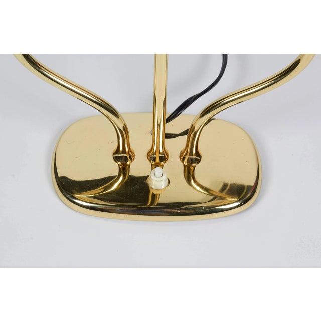 1950s Stilnovo 1950s Italian Table Lamp in Brass and Case Glass Satin Shades For Sale - Image 5 of 8