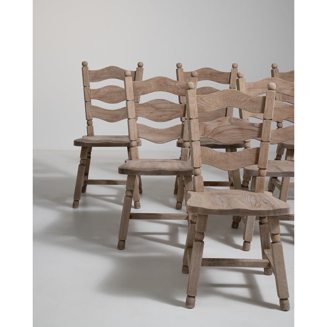 Farmhouse Set of Six Oak Dining Chairs, Antique, France, Circa 1970 For Sale - Image 3 of 13