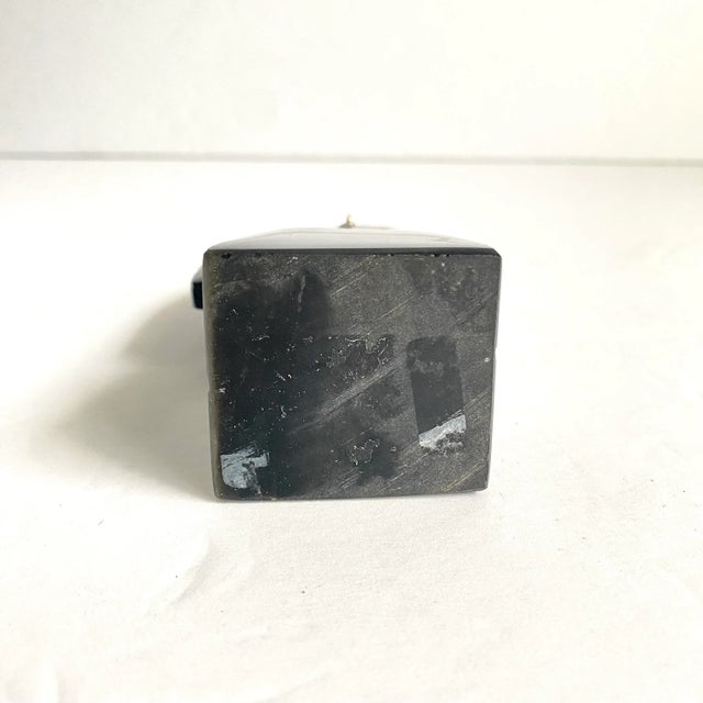 Metal Taxco Mexico Onyx Warrior Statue Vintage Figurine Inlaid Mosaic Malachite Sterling Silver Accents 5.5” Tall For Sale - Image 7 of 10