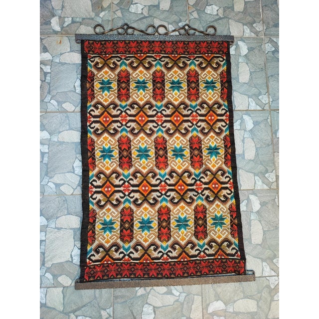Beige Vintage Tapestry Kilim in Wool, 1970s For Sale - Image 8 of 8