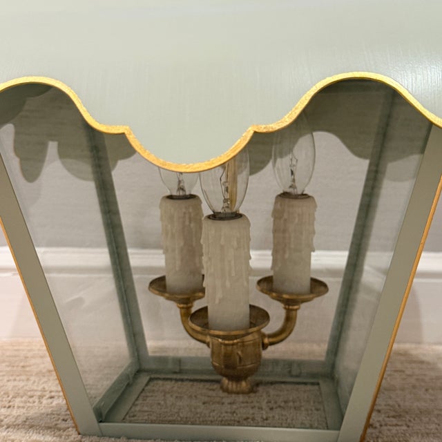 Pistachio Custom Colleen & Company Tole Tent Lantern For Sale - Image 8 of 8