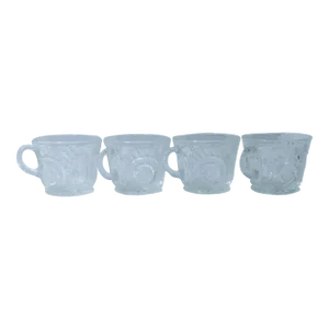 1900s Eapg Imperial Glass Amelia Clear Punch Cups - Set of 4