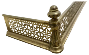 Victorian Arts and Crafts Pierced Brass Fender