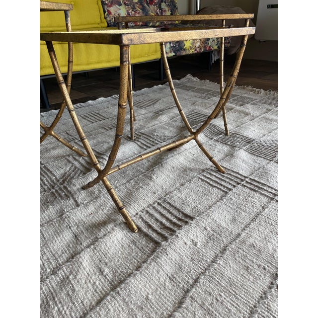 Mid-Century Modern Nesting Tables attributed to Bagues Company, 1960s, Set of 3 For Sale - Image 3 of 8
