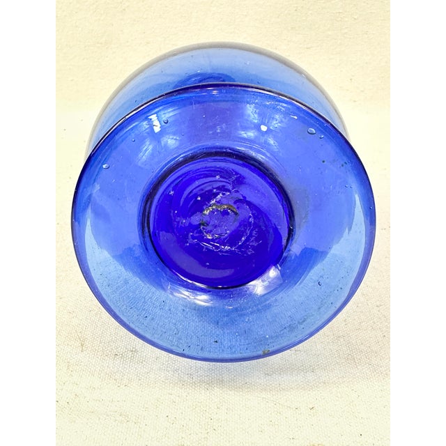 Vintage Blenko Glass Mid-Century Modern Cobalt Blue Art Glass Decanter With Stopper For Sale - Image 9 of 9