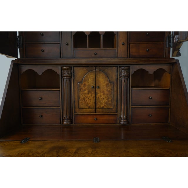 George III Style Burl Walnut Blind Door Secretary Desk For Sale In Philadelphia - Image 6 of 18