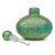 Murano Murano Seguso Vetri d'Arte Green Pulegoso Bubble Gold Flecks Italian Art Deco Glass Perfume Scent Bottle With Label For Sale - Image 4 of 6