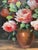 Pink Peter Brooks, Still Life of a Vase of Pink Roses, 1960s, Oil on Canvas For Sale - Image 8 of 13
