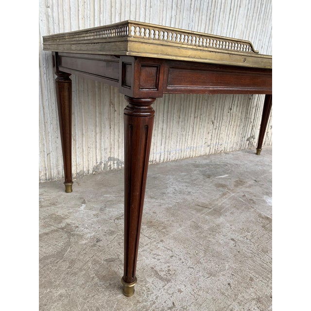 19th Rectangular Bouillotte Louis XVI Style Table Guéridon with Fluted Legs For Sale - Image 10 of 18