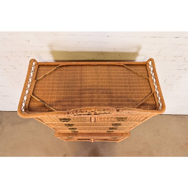 Ralph Lauren Safari Collection Organic Modern Woven Wicker Rattan Highboy Dresser For Sale - Image 12 of 16